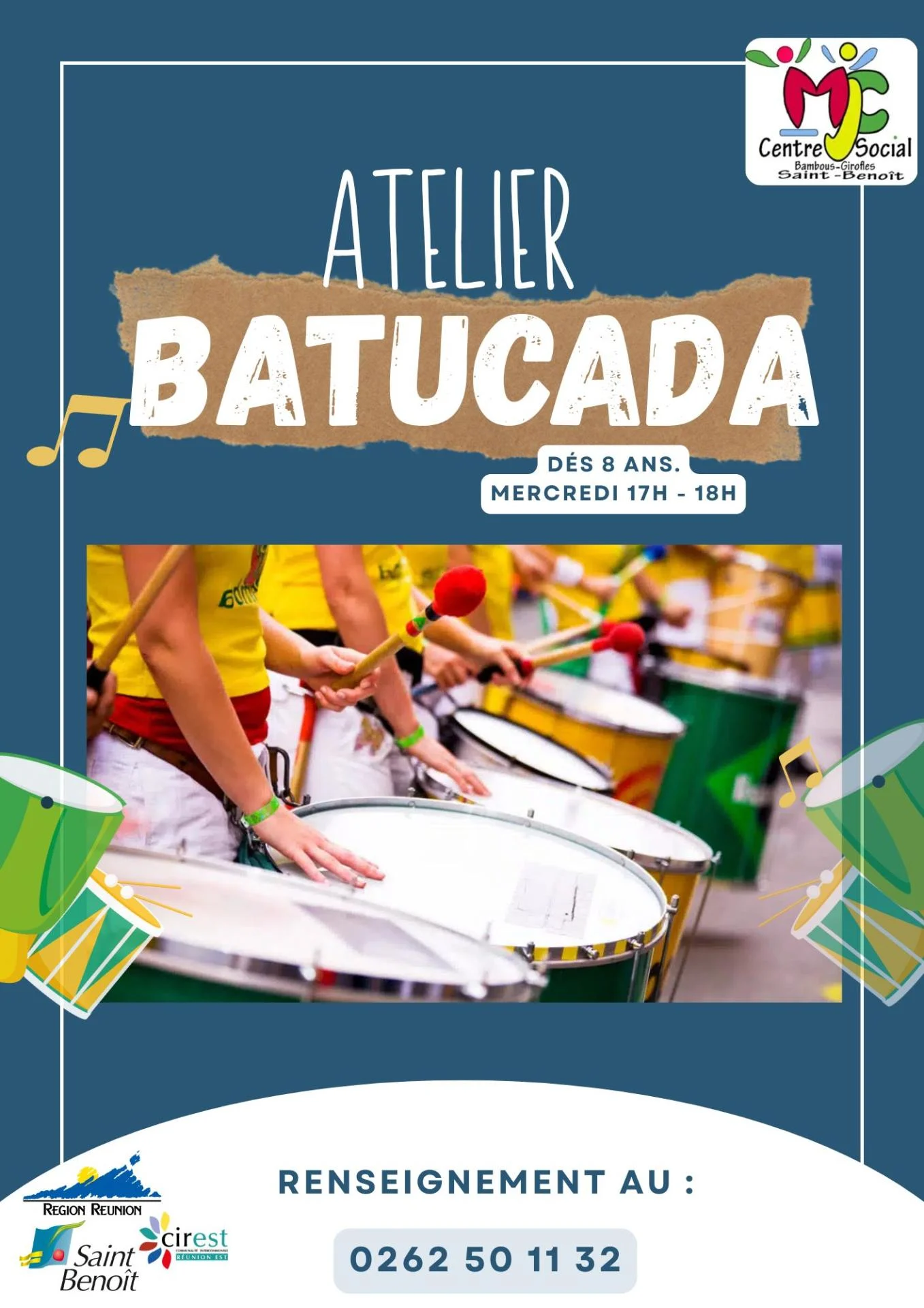 Affiche fete de la musique illustratif colore